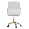 Martha Stewart Taytum Upholstered Office Chair in White/Polished Brass CH-142370-WH-GLD-MS - alternate 3